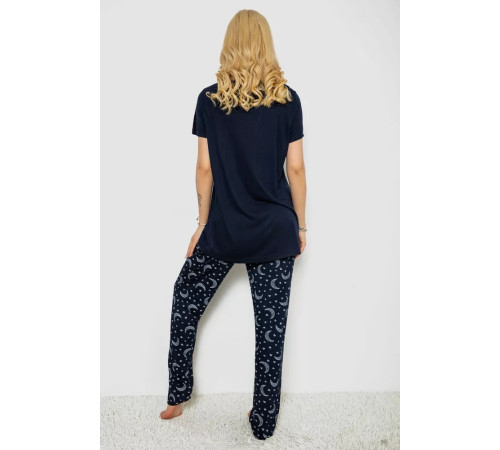 Женская пижама с принтом, цвет синий, 243R7026
