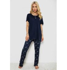 Женская пижама с принтом, цвет синий, 243R7026