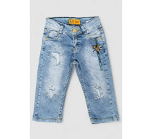 Капри джинсовые для девочек, цвет темно-голубой, 247R1604