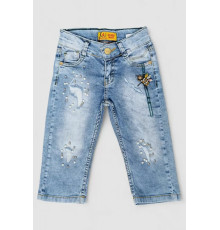 Капрі джинсові для дівчаток, колір темно-блакитний, 247R1604
