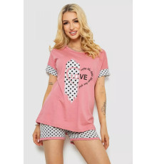 Женская пижама с принтом, цвет пудровый, 243R3049