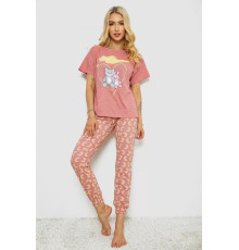 Пижама женская с принтом, цвет пудровый, 243R15492.