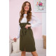 Сарафан свободного кроя, цвета хаки, 119R313.