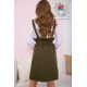 Сарафан свободного кроя, цвета хаки, 119R313.