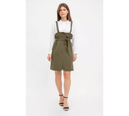 Сарафан свободного кроя, цвета хаки, 119R313.