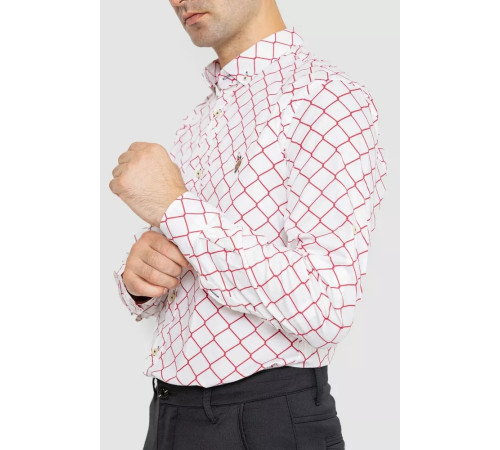 Мужская рубашка повседневная, цвет молочно-красный, 247R404