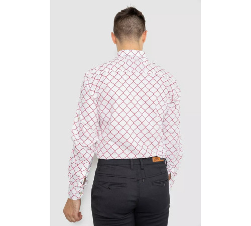Мужская рубашка повседневная, цвет молочно-красный, 247R404