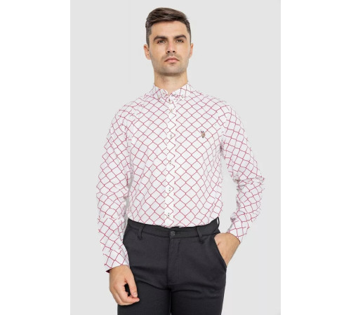 Мужская рубашка повседневная, цвет молочно-красный, 247R404