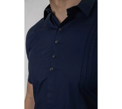 Сорочка чоловіча однотонна, колір темно-синій, 214R7011