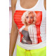Молочна жіноча майка, з яскравим принтом, 167R227