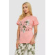 Піжама жіноча з принтом, колір персиковий, 243R3753