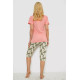 Піжама жіноча з принтом, колір персиковий, 243R3753
