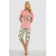 Піжама жіноча з принтом, колір персиковий, 243R3753