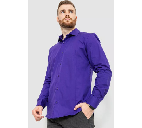 Сорочка чоловіча однотонна, колір фіолетовий, 214R7081