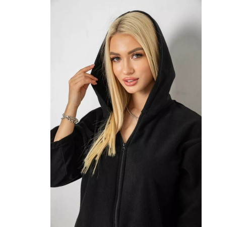 Халат жіночий на блискавці, колір чорний, 238R322