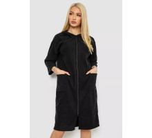 Женский халат на молнии, цвет черный, 238R322
