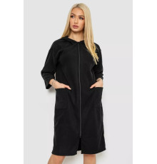 Халат жіночий на блискавці, колір чорний, 238R322