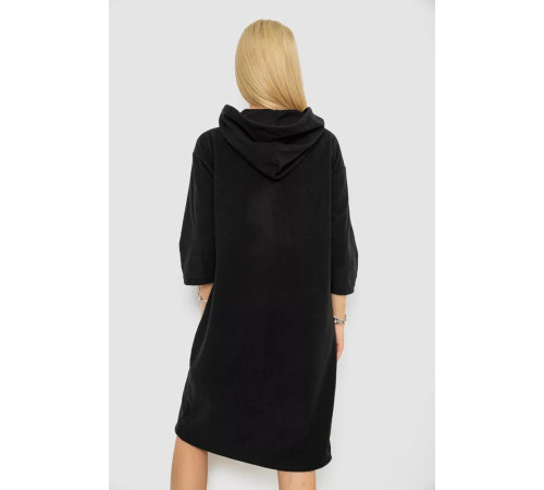 Халат жіночий на блискавці, колір чорний, 238R322