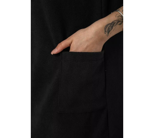 Халат жіночий на блискавці, колір чорний, 238R322