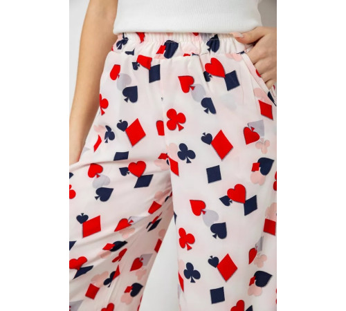 Штани жіночі вільного крою, колір молочно-червоний, 119R350-3