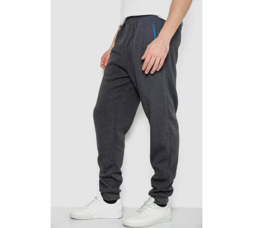 Спортивные мужские штаны на флисе, цвет темно-серый, 244R41326