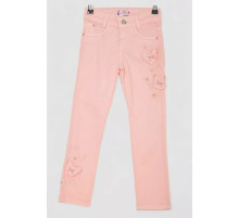 Джинси для дівчаток, колір персиковий, 247R10017