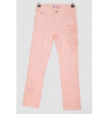 Джинси для дівчаток, колір персиковий, 247R10017