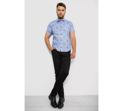 Рубашка мужская с принтом, цвет голубой, 214R6917-88