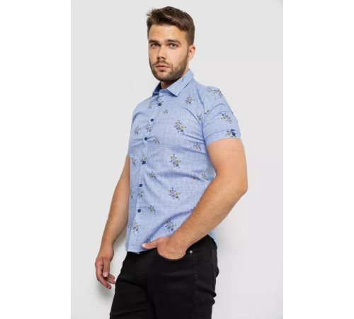 Рубашка мужская с принтом, цвет голубой, 214R6917-88