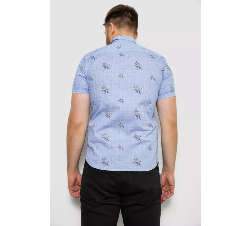 Рубашка мужская с принтом, цвет голубой, 214R6917-88