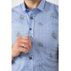 Рубашка мужская с принтом, цвет голубой, 214R6917-88