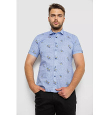Сорочка чоловіча з принтом, колір блакитний, 214R6917-88
