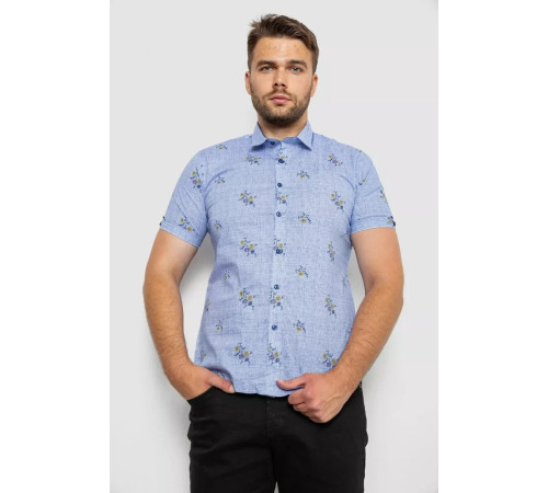 Рубашка мужская с принтом, цвет голубой, 214R6917-88