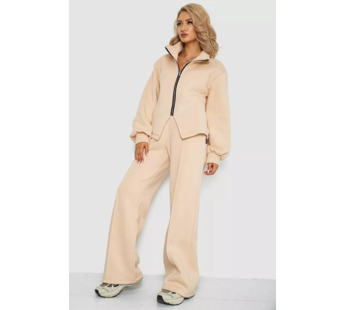 Костюм жіночий на флісі тринитка, колір світло-бежевий, 102R7726