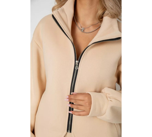 Костюм жіночий на флісі тринитка, колір світло-бежевий, 102R7726