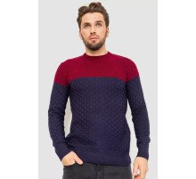 Свитер мужской двухцветный, цвет бордово-синий, 161R1205.