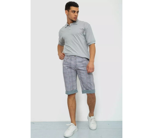 Шорты мужские в клетку, цвет серый, 244R31-222