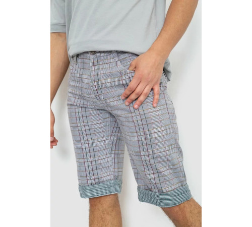 Шорты мужские в клетку, цвет серый, 244R31-222