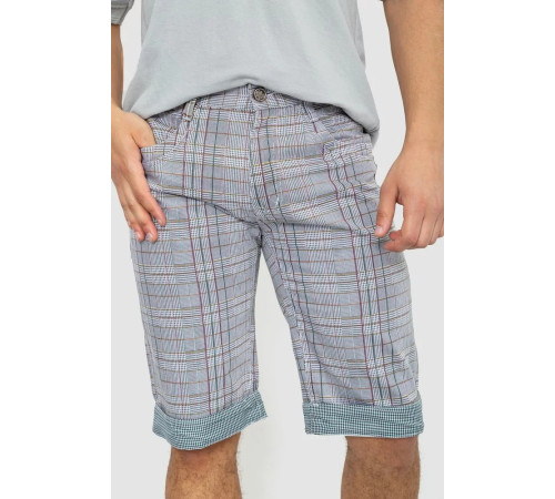 Шорты мужские в клетку, цвет серый, 244R31-222
