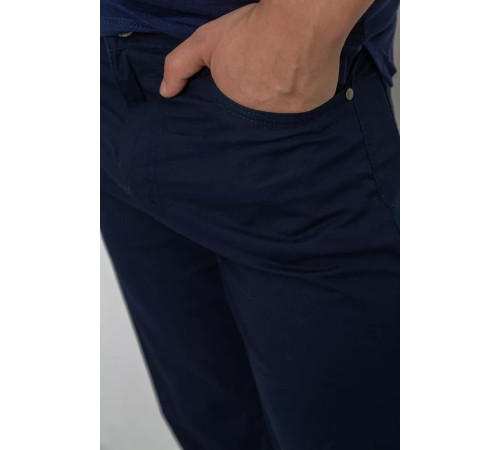 Брюки мужские однотонные, цвет темно-синий, 243R9106