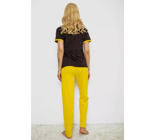 Піжама жіноча з принтом, колір чорний, 243R20266