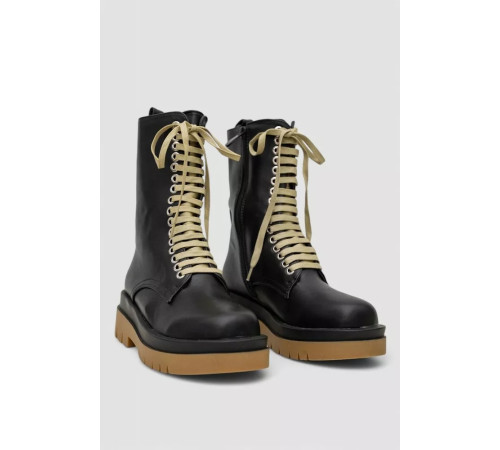 Ботинки женские демисезонные, цвет черно-бежевый, 243RL2