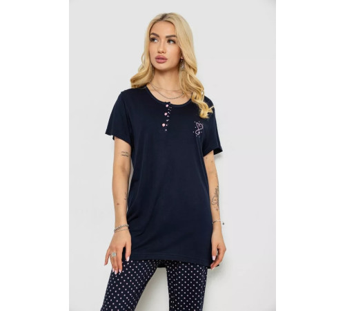 Женская пижама с принтом, цвет синий, 243R7082