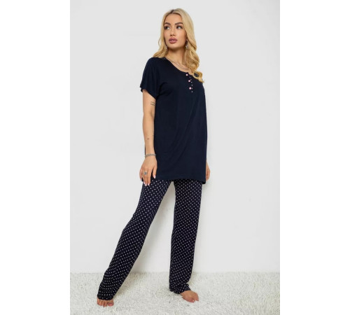 Женская пижама с принтом, цвет синий, 243R7082
