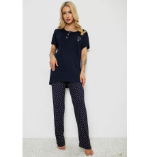 Женская пижама с принтом, цвет синий, 243R7082