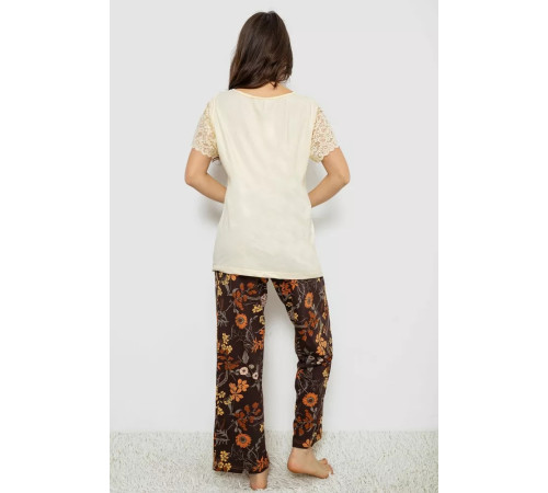 Женская пижама с принтом, цвет желтый, 243R1600-008