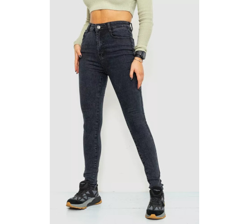 Джинсы женские стрейч, цвет темно-серый, 214R1361.