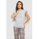 Женская пижама с принтом, цвет серый, 243R2118