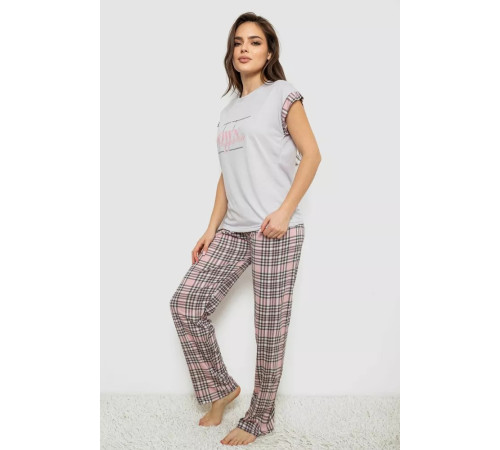 Женская пижама с принтом, цвет серый, 243R2118