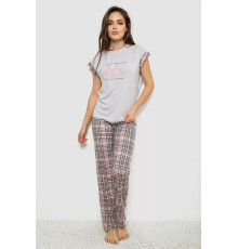 Женская пижама с принтом, цвет серый, 243R2118